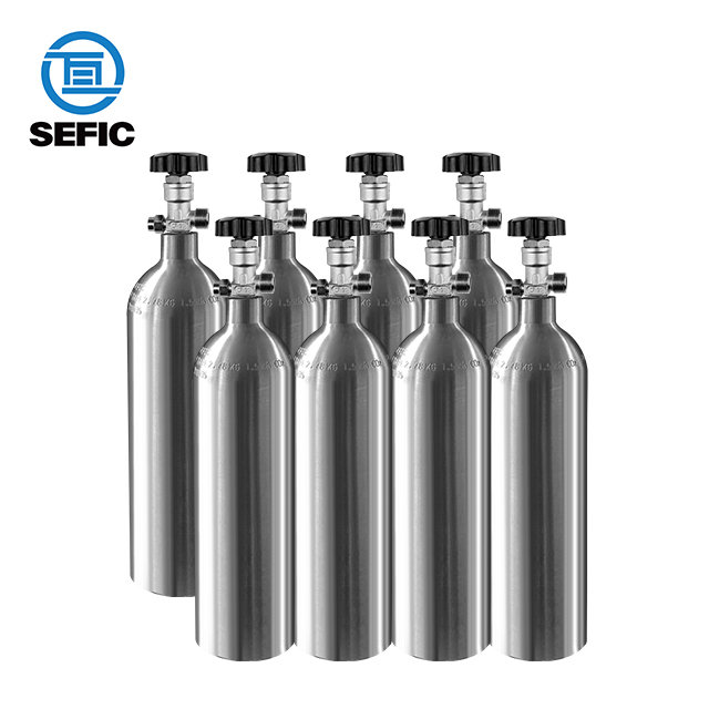 ISO7866 120mm 2L 1.5kg TPED CO2 Aluminum Cylinder